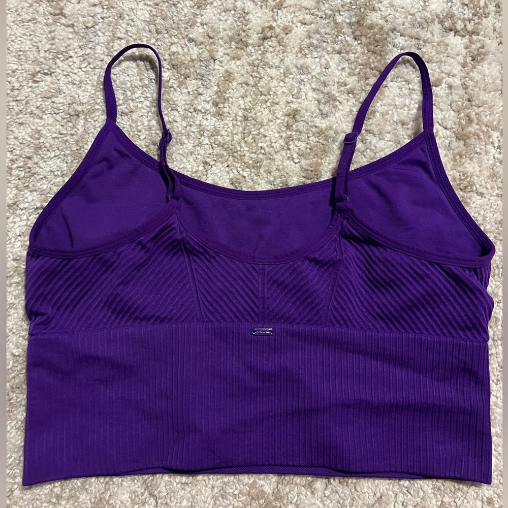 Victoria Secret Pink Long Line Sports Bra no padding size medium purple - Picture 2 of 2